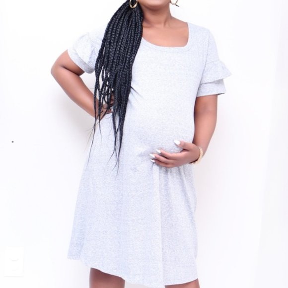 Ingrid & Isabel maternity Ruffle Sleeve Dress M - Picture 3 of 8